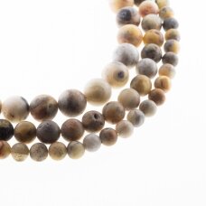 Crazy Lace Agate, Natural, AB Grade, Matte Round Bead, Yellow-Grey, 37-39 cm/strand, 4, 6, 8, 10, 12 mm