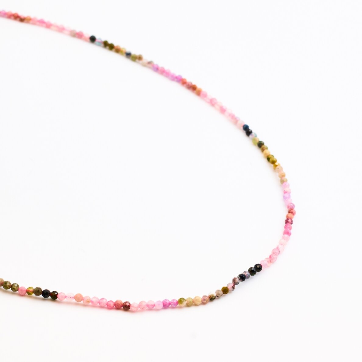 Multicolor Tourmaline, natural, AB quality, faceted, round bead, 37-39 cm/string, 2 mm Multicolor Tourmaline, natural, AB quality, faceted, round bead, 37-39 cm/string, 2 mm