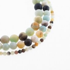 Multicolor Amazonite, Natural, A Grade, Matte Round Bead, 37-39 cm/strand, 4, 6, 8, 10, 12 mm