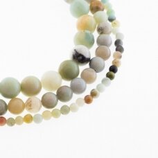 Multicolor Amazonite, Natural, B Grade, Round Bead, 37-39 cm/strand, 4, 6, 8, 10, 12 mm