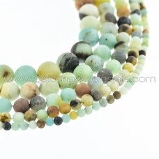 Multicolor Amazonite, Natural, B Grade, Matte Round Bead, 37-39 cm/strand, 4, 6, 8, 10, 12 mm