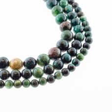 Multicolor Emerald, Natural, B Grade, Round Bead, Green, 37-39 cm/strand, 6 mm