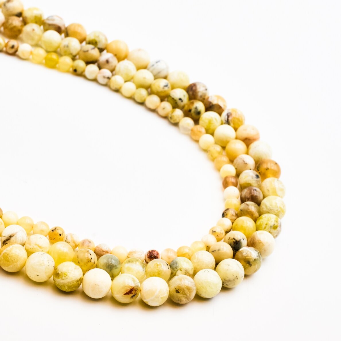 Yellow Opal, Natural, B Grade, Round Bead, 37-39 cm/strand, about 6 mm Yellow Opal, Natural, B Grade, Round Bead, 37-39 cm/strand, about 6 mm