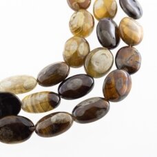 Demėtas ugnies agatas, natūralus, dažytas, išgaubta ovalo forma, šviesiai ruda spalva, 37-39 cm/gija, 13x18 mm Demėtas ugnies agatas, natūralus, dažytas, išgaubta ovalo forma, šviesiai ruda spalva, 37-39 cm/gija, 13x18 mm