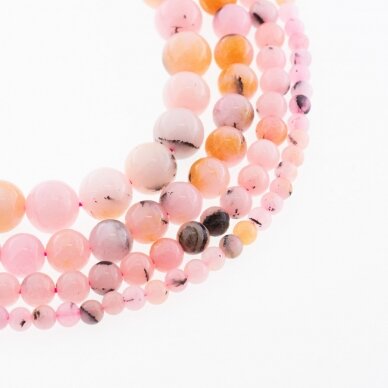 Dendritic Pink Opal, Imitation, B Grade, Round Bead, 37-39 cm/strand, 4, 6, 8, 10, 12 mm