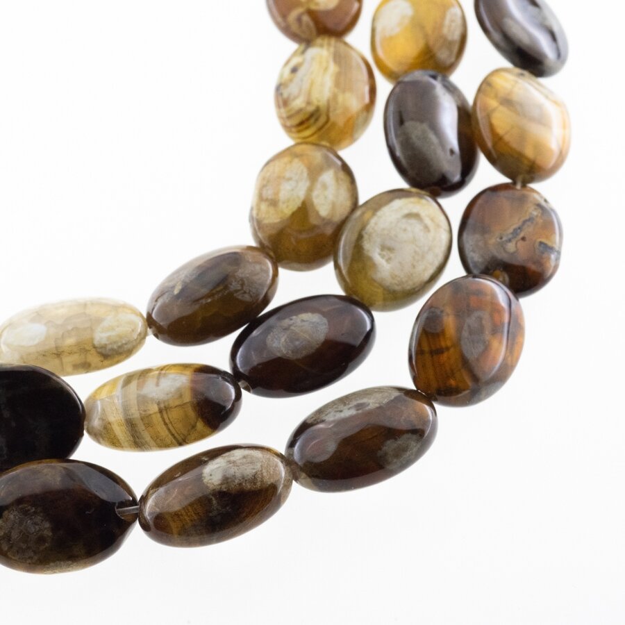 Fire Spotted Agate, Natural, Dyed, Puffed Oval Bead, Light Brown, 37-39 cm/strand, 13x18 mm Fire Spotted Agate, Natural, Dyed, Puffed Oval Bead, Light Brown, 37-39 cm/strand, 13x18 mm