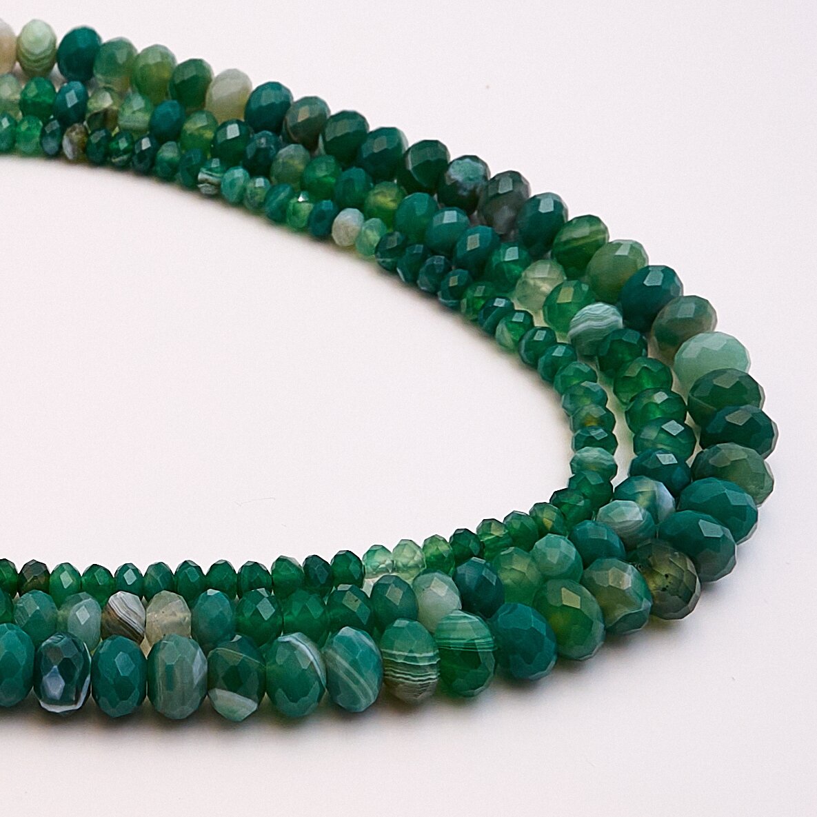 Striped Agate, Natural, A Grade, Dyed, Faceted Rondelle Bead, 37-39 cm/strand, 6x10 mm