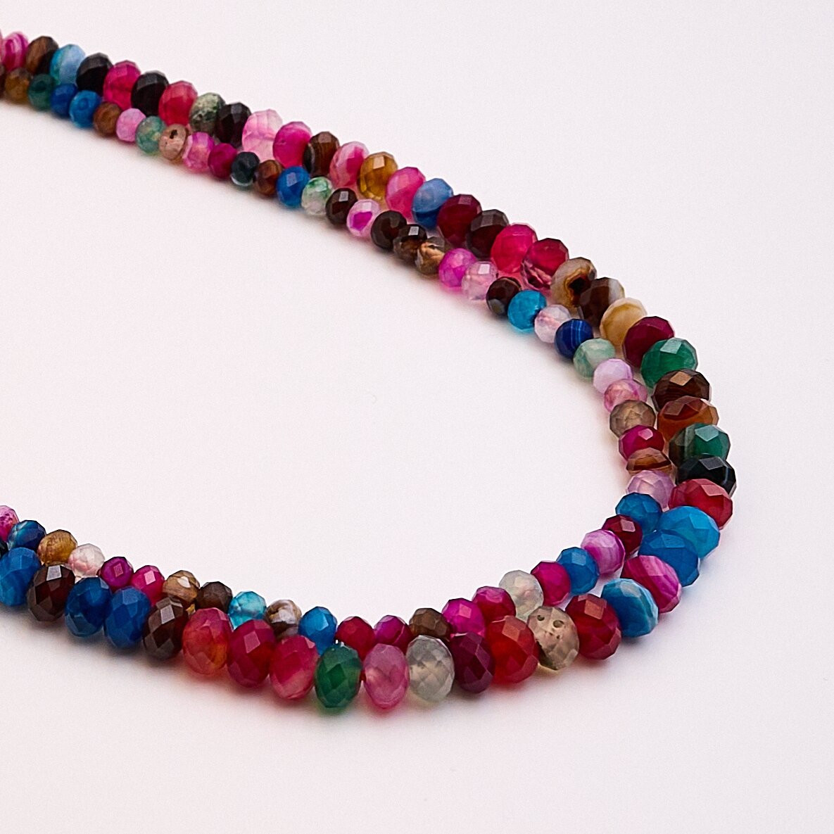 Striped Agate, Natural, A Grade, Dyed, Faceted Rondelle Bead, 37-39 cm/strand, 4x6 mm