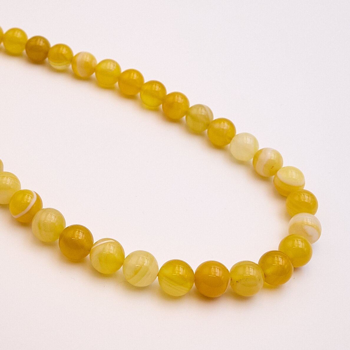 Striped Agate, Natural, A Grade, Round Bead, Yellow, 37-39 cm/strand, 4 mm