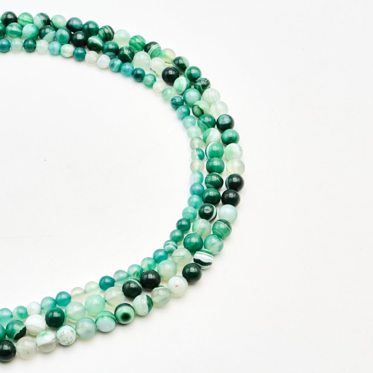 Striped Agate, Natural, A Grade, Round Bead, Green, 37-39 cm/strand, 4 mm Striped Agate, Natural, A Grade, Round Bead, Green, 37-39 cm/strand, 4 mm
