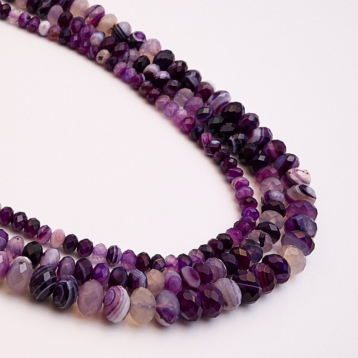 Striped Agate, Natural, A Grade, Dyed, Faceted Rondelle Bead, 37-39 cm/strand, 5x8 mm