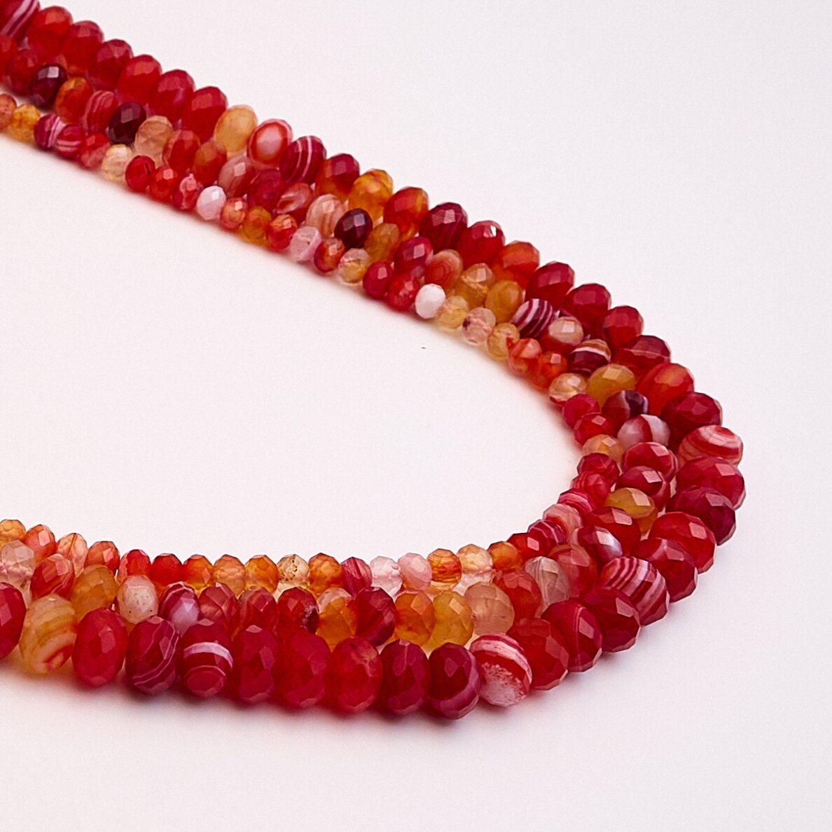 Striped Agate, Natural, A Grade, Dyed, Faceted Rondelle Bead, 37-39 cm/strand 6x10 mm, 6x10 mm