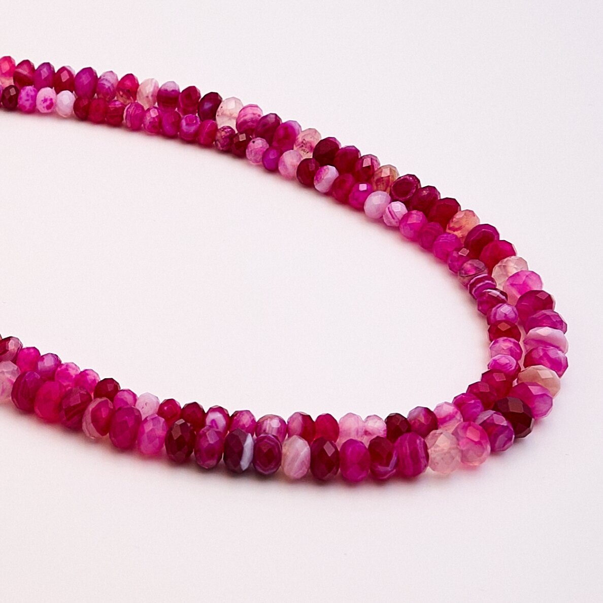 Striped Agate, Natural, A Grade, Dyed, Faceted Rondelle Bead, 37-39 cm/strand, 4x6 mm