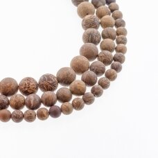 Elephantskin Jasper/Calligraphy Stone, Natural, Matte Round Bead, Brown, 37-39 cm/strand, 4, 6, 8, 10, 12 mm