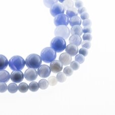Striped Agate, Natural, A Grade, Dyed, Round Bead, Sky Blue, 37-39 cm/strand, 4, 6, 8, 10, 12, 14 mm