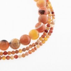 Dryžuotas agatas, natūralus, B kokybė, dažytas, apvali forma, oranžinė spalva, 37-39 cm/gija, 4, 6, 8, 10, 12, 14 mm Dryžuotas agatas, natūralus, B kokybė, dažytas, apvali forma, oranžinė spalva, 37-39 cm/gija, 4, 6, 8, 10, 12, 14 mm
