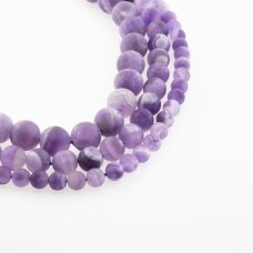 Dryžuotas ametistas, natūralus, AB kokybė, matinis, apvali forma, violetinė spalva, 37-39 cm/gija, 4, 6, 8, 10, 12 mm Dryžuotas ametistas, natūralus, AB kokybė, matinis, apvali forma, violetinė spalva, 37-39 cm/gija, 4, 6, 8, 10, 12 mm