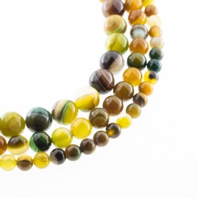 Striped Agate, Natural, A Grade, Dyed, Round Bead, Yellow-Green, 37-39 cm/strand, 4, 6, 8, 10, 12, 14 mm Striped Agate, Natural, A Grade, Dyed, Round Bead, Yellow-Green, 37-39 cm/strand, 4, 6, 8, 10, 12, 14 mm