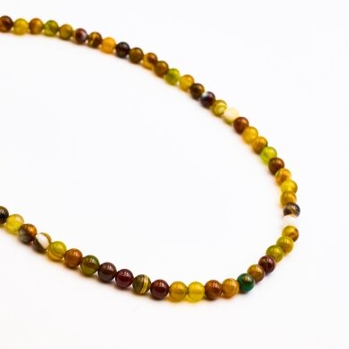 Striped Agate, Natural, B Grade, Dyed, Round Bead, Brown, 37-39 cm/strand, 4, 6, 8, 10, 12, 14 mm