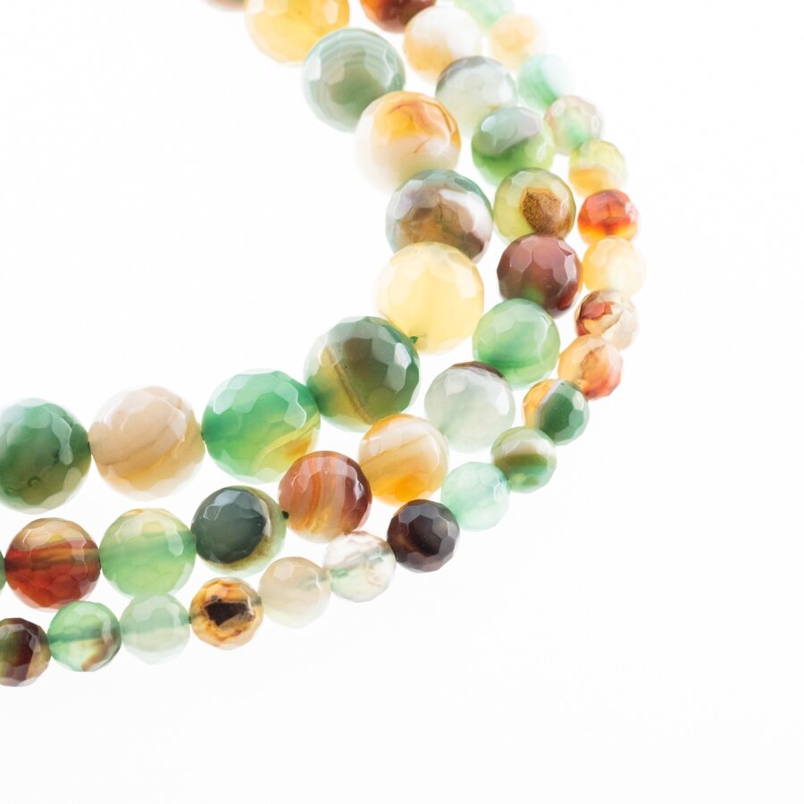 Striped Agate, Natural, A Grade, Dyed, Faceted Round Bead, Green-Brown, 37-39 cm/strand, 4, 6, 8, 10, 12, 14 mm Striped Agate, Natural, A Grade, Dyed, Faceted Round Bead, Green-Brown, 37-39 cm/strand, 4, 6, 8, 10, 12, 14 mm