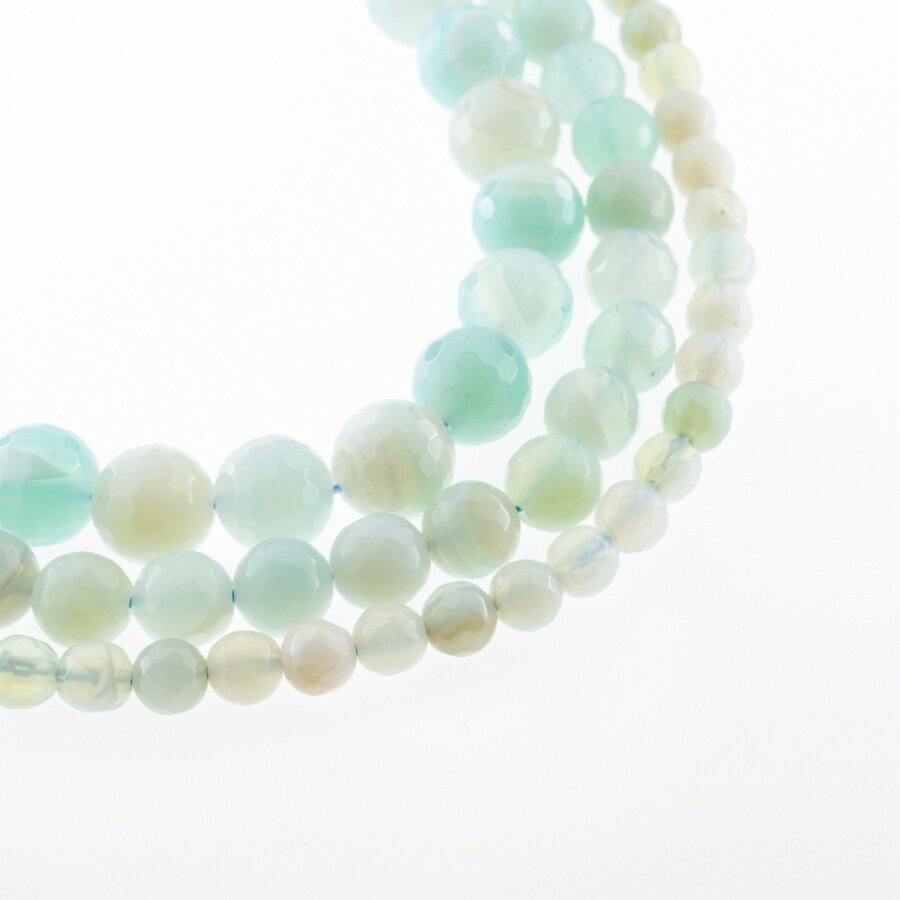 Striped Agate, Natural, A Grade, Dyed, Faceted Round Bead, Light Turquoise, 37-39 cm/strand, 4, 6, 8, 10, 12, 14 mm Striped Agate, Natural, A Grade, Dyed, Faceted Round Bead, Light Turquoise, 37-39 cm/strand, 4, 6, 8, 10, 12, 14 mm