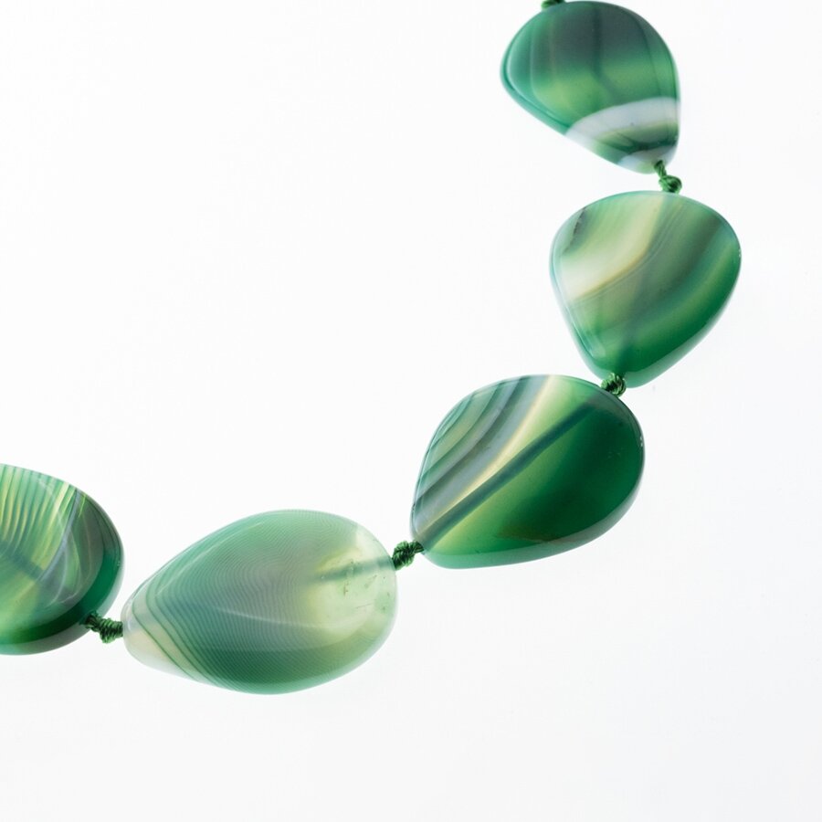 Striped Agate, Natural, A Grade, Dyed, Puffed Teardrop Bead, Green, 37-39 cm/strand, 30x40 mm Striped Agate, Natural, A Grade, Dyed, Puffed Teardrop Bead, Green, 37-39 cm/strand, 30x40 mm
