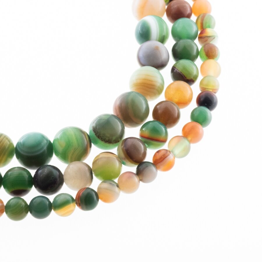 Striped Agate, Natural, A Grade, Dyed, Matte Round Bead, Green-Brown, 37-39 cm/strand, 4, 6, 8, 10, 12, 14 mm Striped Agate, Natural, A Grade, Dyed, Matte Round Bead, Green-Brown, 37-39 cm/strand, 4, 6, 8, 10, 12, 14 mm