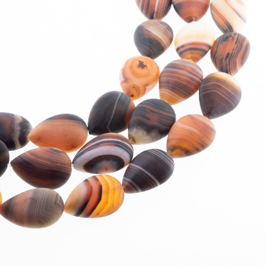 Striped Agate, Natural, A Grade, Dyed, Matte Puffed Teardrop Bead, Red-Black, 37-39 cm/strand, 13x18 mm Striped Agate, Natural, A Grade, Dyed, Matte Puffed Teardrop Bead, Red-Black, 37-39 cm/strand, 13x18 mm