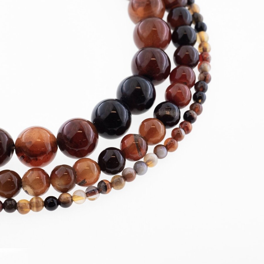 Striped Agate, Natural, B Grade, Dyed, Round Bead, Red-Black, 37-39 cm/strand, 4, 6, 8, 10, 12 mm Striped Agate, Natural, B Grade, Dyed, Round Bead, Red-Black, 37-39 cm/strand, 4, 6, 8, 10, 12 mm