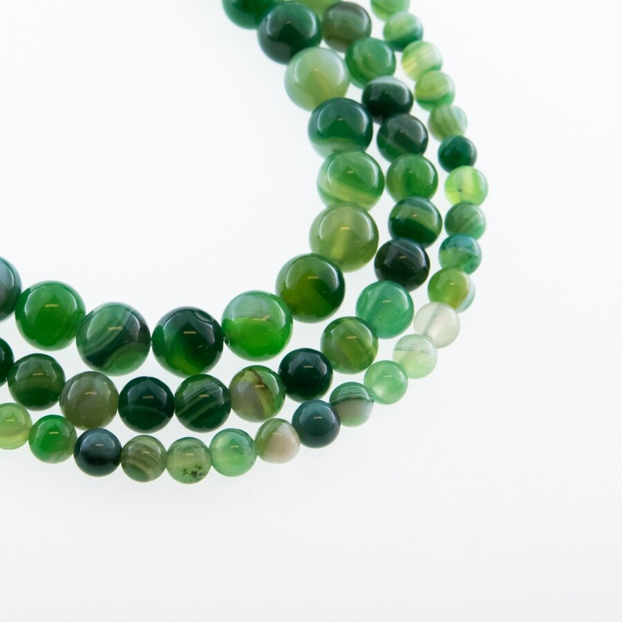 Striped Agate, Natural, B Grade, Dyed, Round Bead, Green, 37-39 cm/strand, 4, 6, 8, 10, 12, 14 mm Striped Agate, Natural, B Grade, Dyed, Round Bead, Green, 37-39 cm/strand, 4, 6, 8, 10, 12, 14 mm