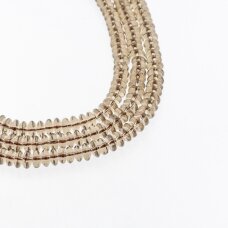 Dūminis kvarcas, regeneruotas sintetinis, abacus rondelės forma, ruda spalva, 37-39 cm/gija, 6x4 mm