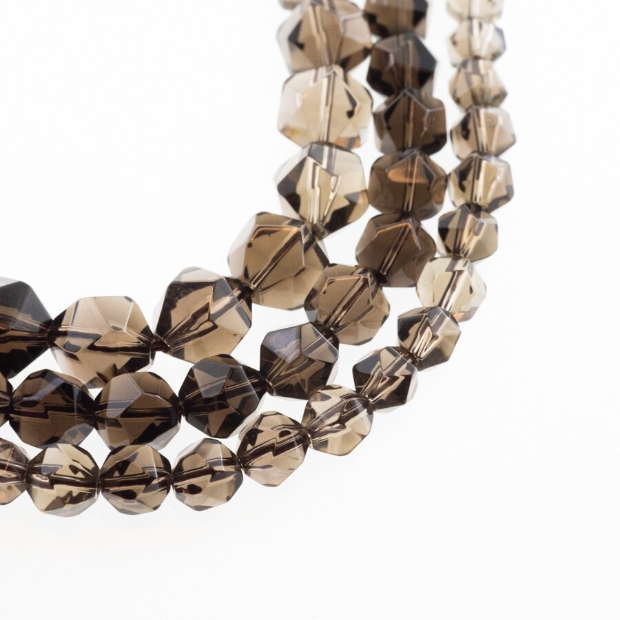 Smoky Quartz, Natural, AB Grade, Heated, Star-cut Round Bead, Brown, 37-39 cm/strand, 6, 8, 10, 12 mm Smoky Quartz, Natural, AB Grade, Heated, Star-cut Round Bead, Brown, 37-39 cm/strand, 6, 8, 10, 12 mm