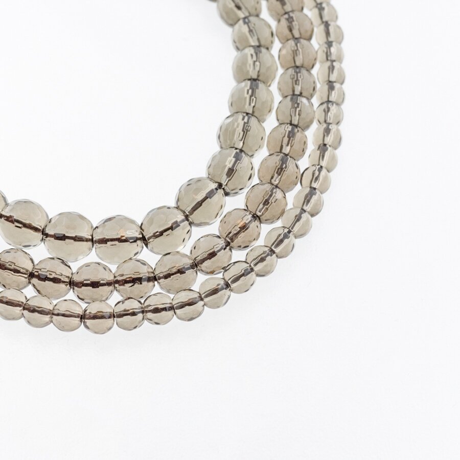 Smoky Quartz, Reconstituted, Faceted Round Bead, Brown, 37-39 cm/strand, 4, 6, 8, 10, 12 mm Smoky Quartz, Reconstituted, Faceted Round Bead, Brown, 37-39 cm/strand, 4, 6, 8, 10, 12 mm