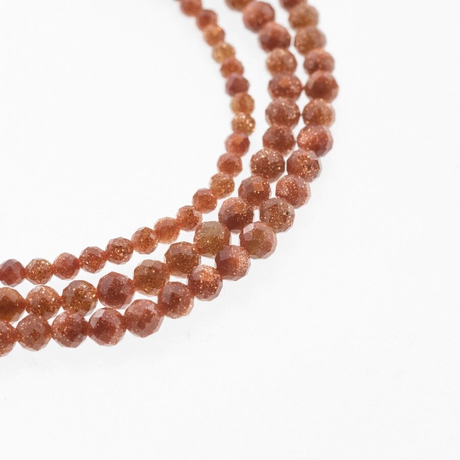 Goldstone/Aventurine Glass, Synthetic, A Grade, Faceted Round Bead, Brown, 37-39 cm/strand, 2, 3 mm Goldstone/Aventurine Glass, Synthetic, A Grade, Faceted Round Bead, Brown, 37-39 cm/strand, 2, 3 mm