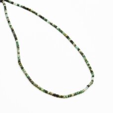 Emerald, natural, B quality, faceted, cube bead, 37-39 cm/string, 2 mm