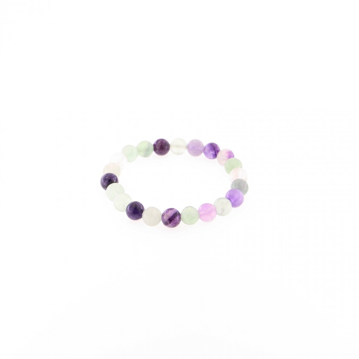 Fluorite stone bracelet, 19cm long, 8mm wide