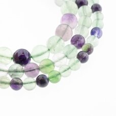Fluoritas, natūralus, B kokybė, apvali forma, žaliai violetinė spalva, 37-39 cm/gija, 4, 6, 8, 10, 12 mm Fluoritas, natūralus, B kokybė, apvali forma, žaliai violetinė spalva, 37-39 cm/gija, 4, 6, 8, 10, 12 mm