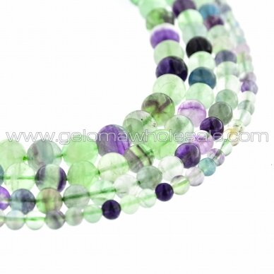 Fluorite, Natural, B Grade, Round Bead, Green-Violet, 37-39 cm/strand, 4, 6, 8, 10, 12 mm Fluorite, Natural, B Grade, Round Bead, Green-Violet, 37-39 cm/strand, 4, 6, 8, 10, 12 mm