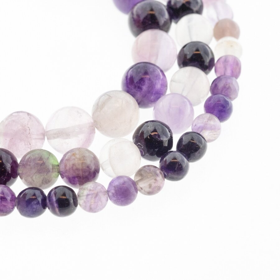Fluoritas, natūralus, B kokybė, apvali forma, violetinė spalva, 37-39 cm/gija, 4, 6, 8, 10, 12 mm Fluoritas, natūralus, B kokybė, apvali forma, violetinė spalva, 37-39 cm/gija, 4, 6, 8, 10, 12 mm