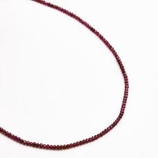 Garnet, natural, B quality, faceted, abacus rondelle bead, 37-39 cm/string, 3x2 mm