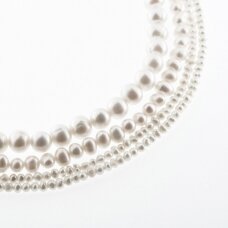 Freshwater Pearl, Cultured, B+ Grade, Semi-round Bead, White, 35-36 cm/strand, about 2, 2-3, 4, 6-7 mm
