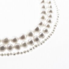 Freshwater Pearl, Cultured, B Grade, Semi-round Bead, White, 35-36 cm/strand, about 3, 5-6, 7-8, 8-9, 9-10 mm
