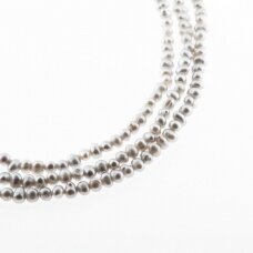 Freshwater Pearl, Cultured, B Grade, Semi-round Bead, Grey (dyed), 35-36 cm/strand, about 3, 5-6, 7-8, 8-9, 9-10 mm