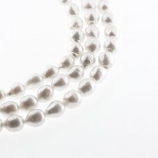 Słodkowodne perły, C jakość, barokowy kształt, biały kolor, 35-36 cm/nić, około 8-9 mm