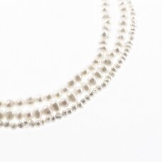 Freshwater Pearl, Cultured, C Grade, Semi-round Bead, White, 35-36 cm/strand, about 2-3, 3-4, 5-6, 6-7, 7-8, 9-10, 11-12 mm