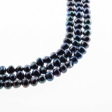 Freshwater Pearl, Cultured, C Grade, Semi-round Bead, Peacock Green (dyed), 35-36 cm/strand, about 2-3, 3-4, 5-6, 6-7, 7-8, 9-10, 11-12, mm