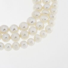 Słodkowodne perły, CD jakość, półokrągły kształt, biały kolor, 35-36 cm/nić, około 2, 5-6, 7-8, 8-9, 9-10 mm