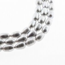 Freshwater Pearl, Cultured, D+ Grade, Rice Bead, Grey (dyed), 35-36 cm/strand, about 2, 8-9 mm