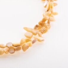 Mother-of-pearl Shell, Natural, B Grade, Dyed, Chip Bead, #03 Dark Beige, 78-80 cm/strand, about 5x8-10x25 mm