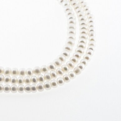 Słodkowodne perły, B jakość, kukurydzy kształt, biały kolor, 35-36 cm/nić, około 5, 5-6, 6-7 mm